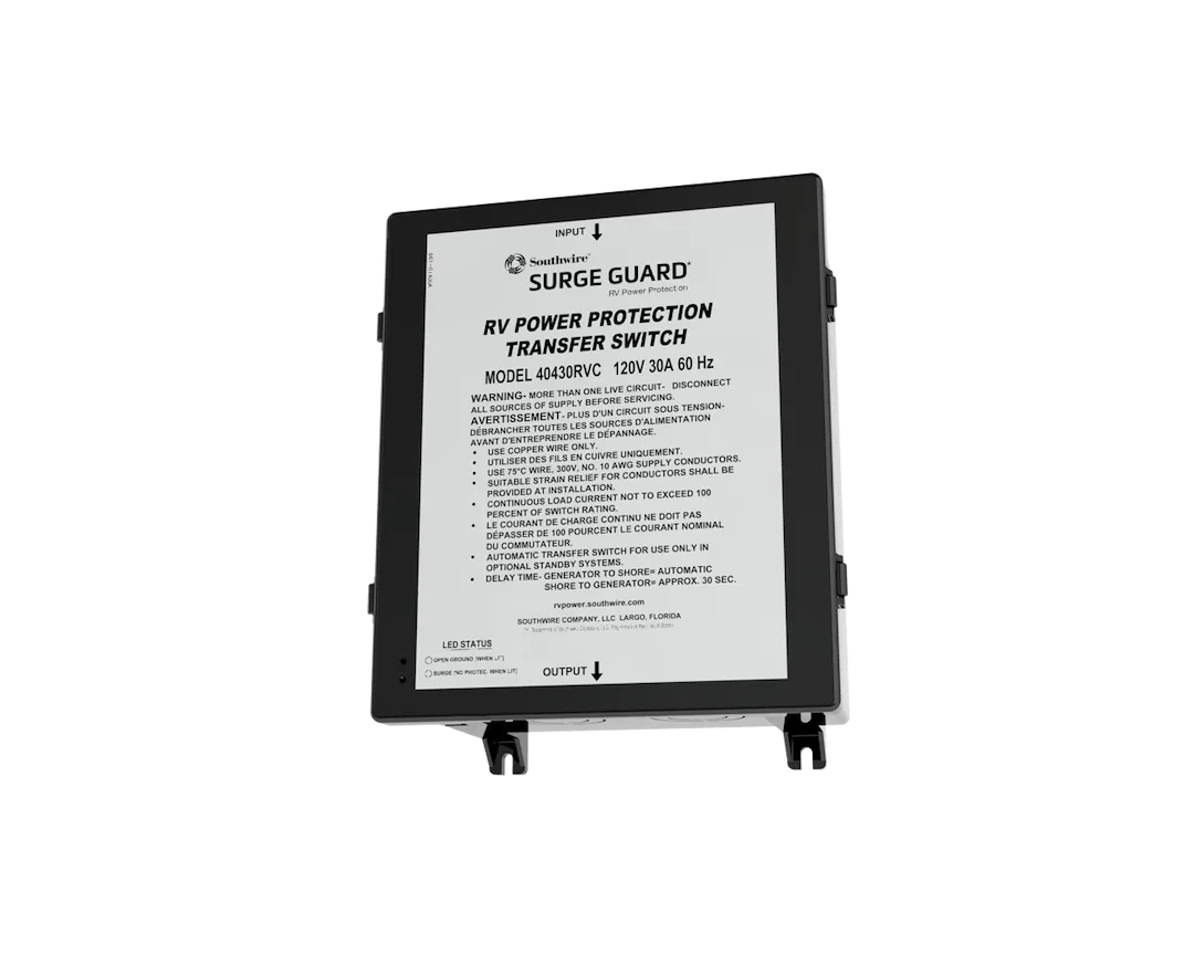 40430RVC1 – SOUTHWIRE Power Transfer Switch, Transfer Power Between Shore And RV Generator Automatic 120 Volt 30 Amp ...